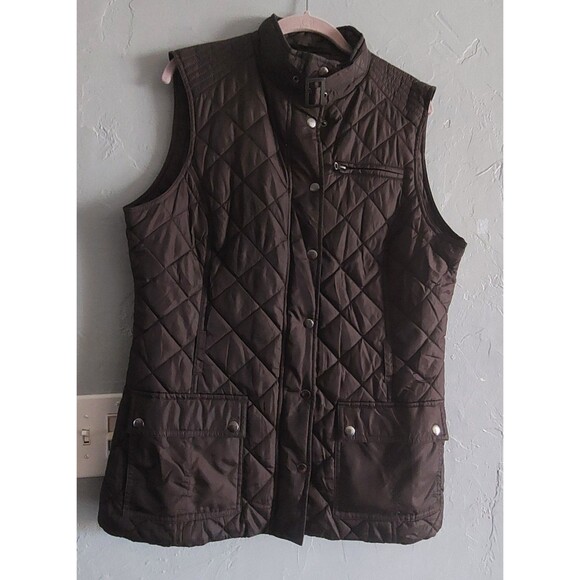 Banana Republic Factory Quilted Puffer Vest in Brown Color Women Size L,19 Inch - Picture 1 of 11